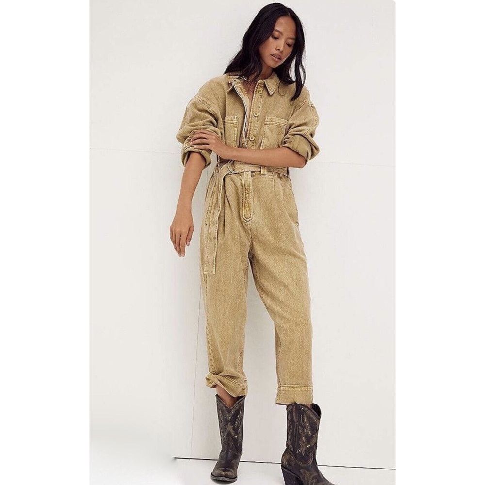 Free People Tan Jumpsuit